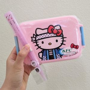 Sanrio Hello Kitty Sushi Chef Bento Box and Chopsticks Set AFC 30th Anniversary